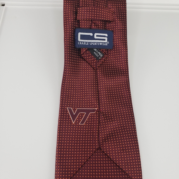 Virgina Tech Orange and Maroon  tie. 100% polyester - Picture 5 of 5